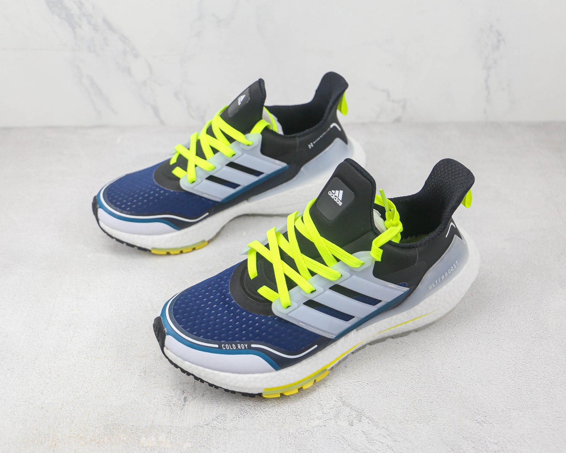 Tênis Adidas Ultra Boost 21 Navy White Yellow