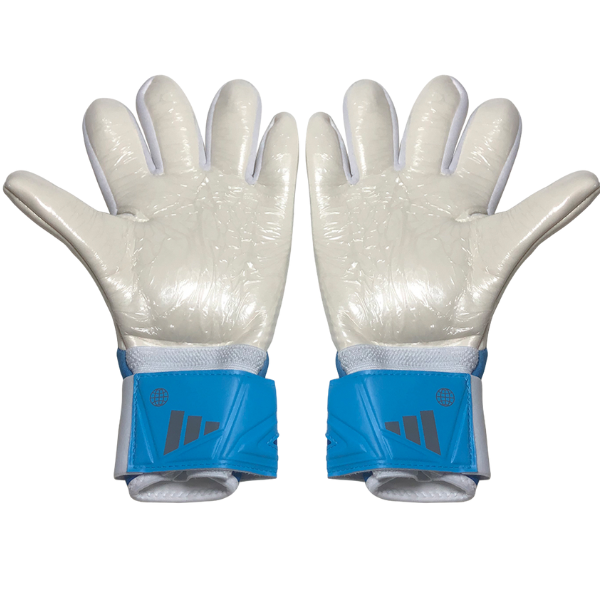 Luva de Goleiro Adidas Predator Accuracy League Branca, Azul Claro e Dourado