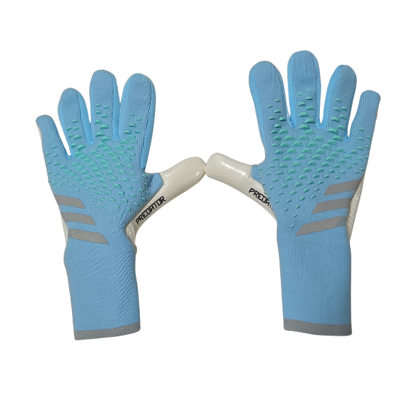 Luva de Goleiro Adidas Predator Accuracy Pro Azul Claro e Cinza