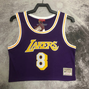 Regata Cropped Kobe Bryant Los Angeles Lakers Mitchell & Ness Hardwood Classics Roxa